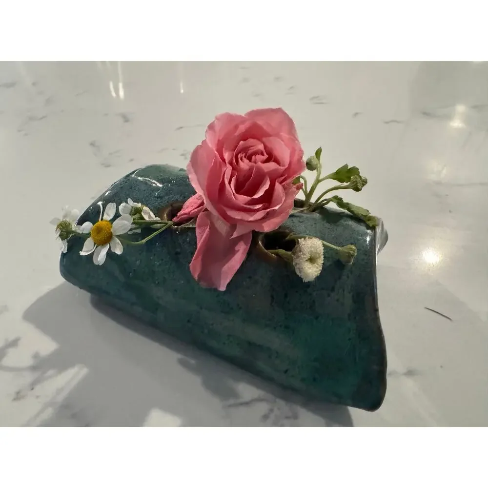Pottery Pillow Bud Vase Ikebana